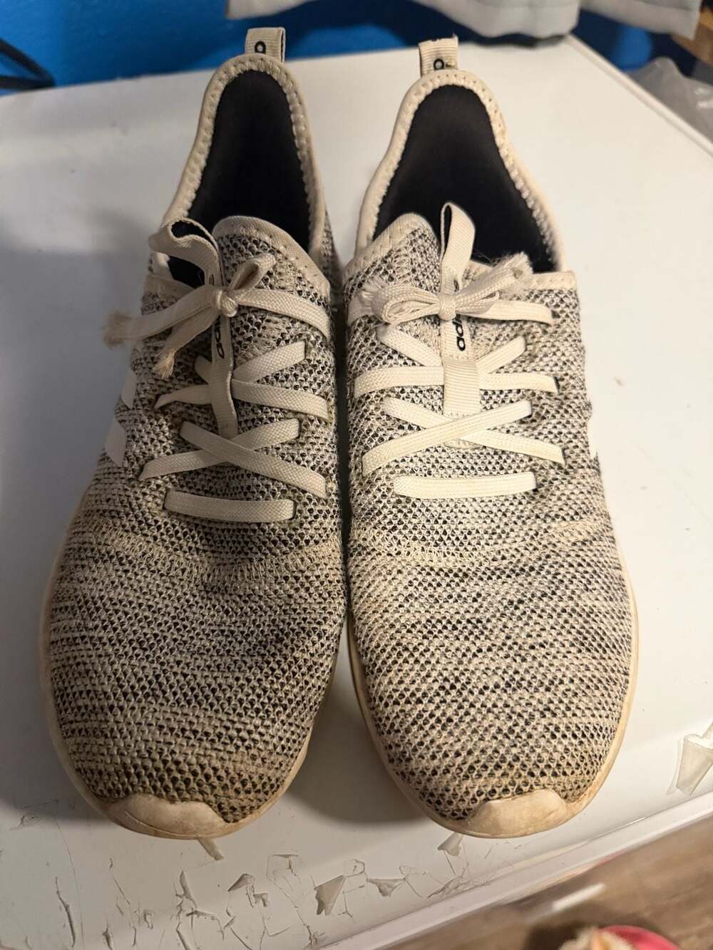 C0094 Adidas Cloudfoam Pure Size 6.5 Gray White Running Shoes